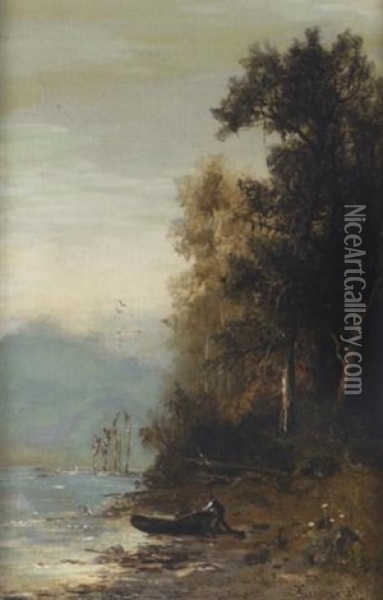 Morning On Silver Lake Oil Painting - Frederick Ferdinand Schafer