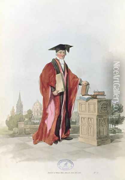 Doctor of Civil Law at Oxford University from Costume of Great Britain, 1805 Oil Painting - William Henry Pyne