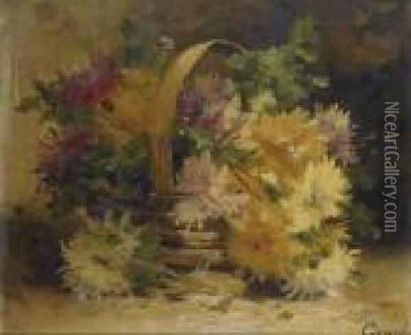 Fleurs Dans Un Panier Oil Painting - Eugene Henri Cauchois
