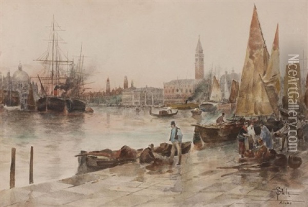 Vue De Venise Oil Painting - Paolo Sala