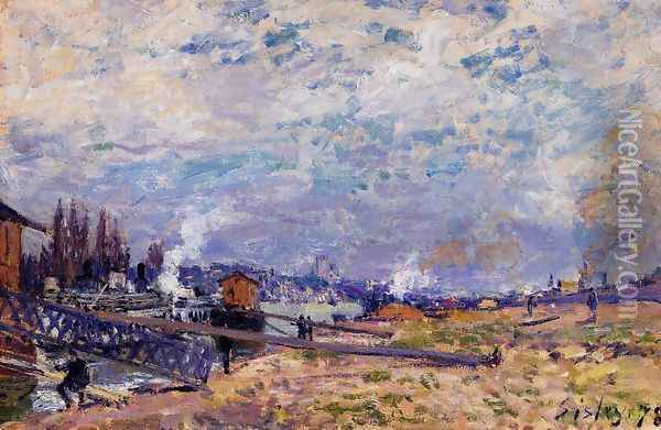 The Seine at Grenelle Oil Painting - Alfred Sisley