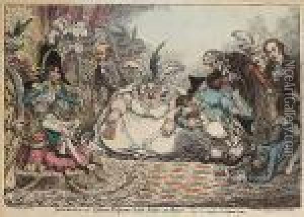Introduction Of Citizen Volpone And His Suite At Paris (bmc 9892) Oil Painting - James Gillray