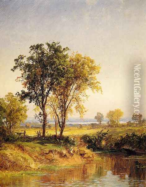 The Pond in Springtime Oil Painting - Jasper Francis Cropsey
