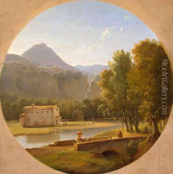 Italian Landscape 2 Oil Painting - Pierre-Athanase Chauvin