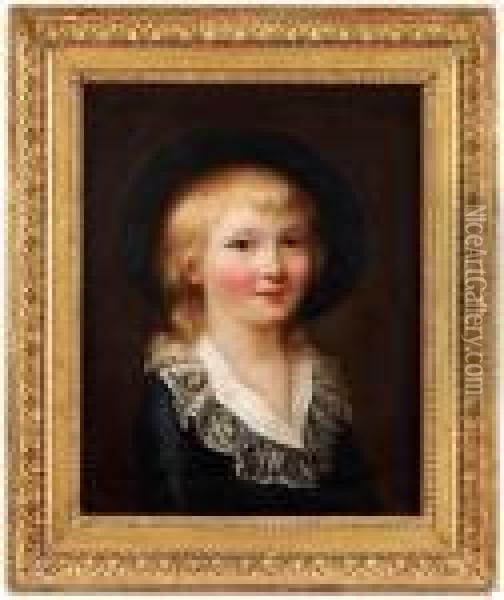 Portrait Of A Boy (probably Depicting The Frenchprince Louis Charles) Oil Painting - Adolf Ulrik Wertmuller