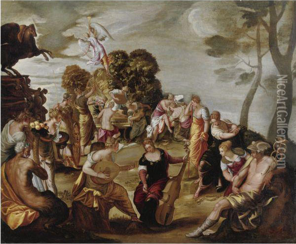 Il Parnaso Oil Painting - Jacopo Robusti, II Tintoretto