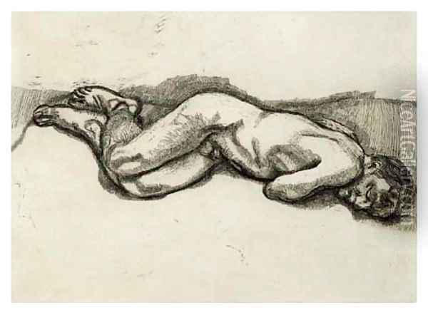 Naked Man on a Bed (H. 31 I) Oil Painting - Lucian Freud