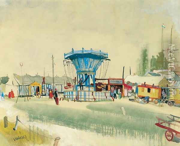 Amusement Park Oil Painting - Endre Vadasz