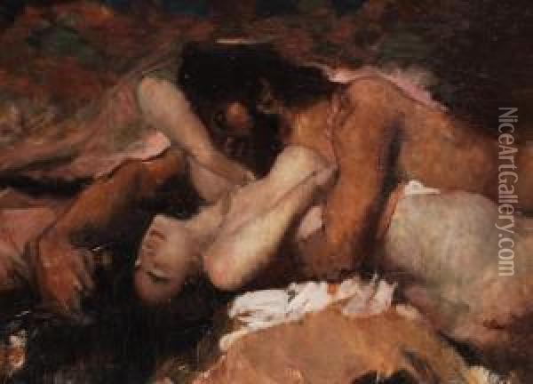 Satyr Und Nymphe Oil Painting - Aime Morot