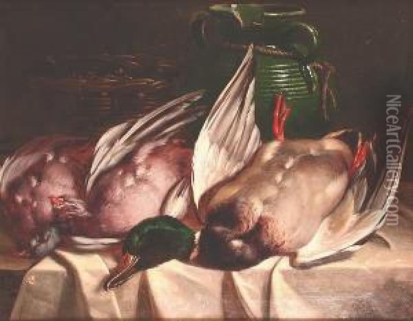 A Still Life Of Dead Birds Oil Painting - William Hughes