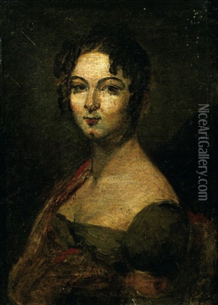 Portrait De Jeune Femme En Buste Oil Painting - Constance (Marie Francoise C. La Martiniere) Mayer