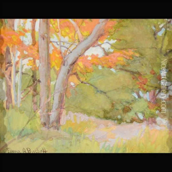 Autumn Woods Oil Painting - Franz Arthur Bischoff