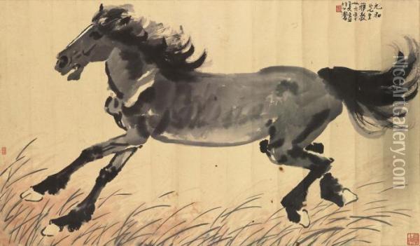 Galloping Stallion Oil Painting - Xu Beihong
