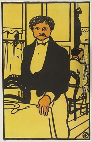 Ernest, Garcon De Restaurant Oil Painting - Jean Emile Laboureur