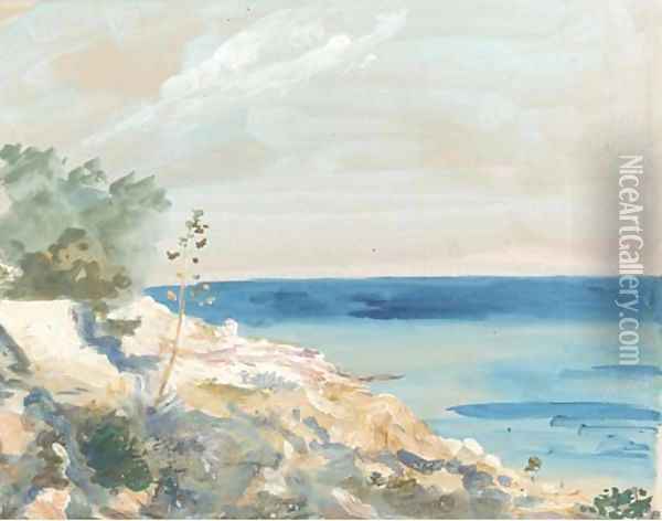 On the Sicilian coast Oil Painting - Hercules Brabazon Brabazon