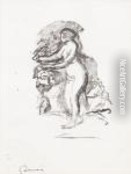 La Femme Au Vigne. Oil Painting - Pierre Auguste Renoir