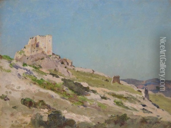 Les Baux De Provence Oil Painting - Theophile-Henry Decanis