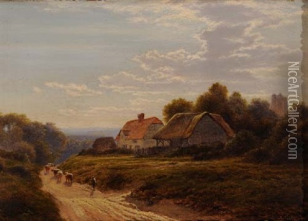 Landschaft Um Staffords Wood, Goodstone, Surrey Oil Painting - Arthur Gilbert
