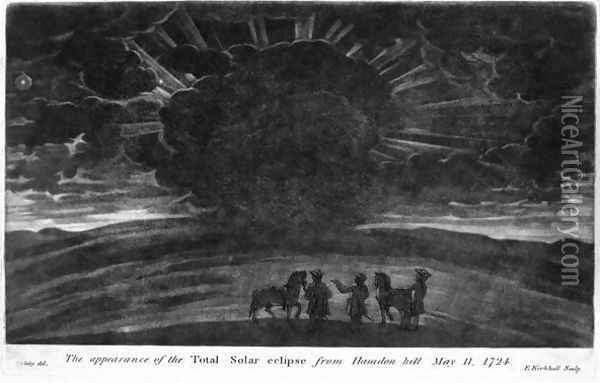 The Appearance of the Total Solar Eclipse from Haradon Hill, 11th May 1724, engraved by E. Kirkhall Oil Painting - William Stukeley