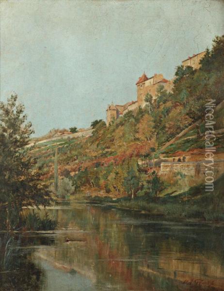 Paysage Des Environs De La Dordogne Oil Painting - Peter Alfred Gross