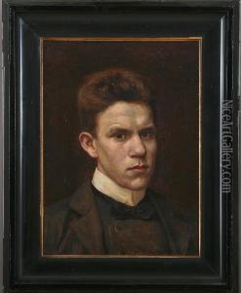 Portriat Of A Young Man Oil Painting - Heinrich Dohm