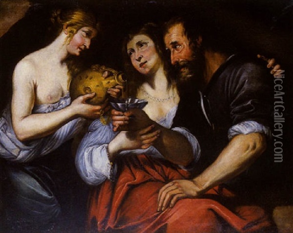 Loth Et Ses Filles Oil Painting -  Caravaggio