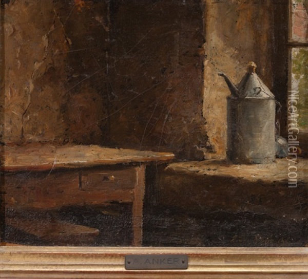 Stubenecke Mit Petrolkanne Oil Painting - Albert Anker