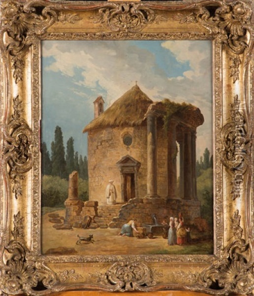 Ruines D'une Eglise Oil Painting - Hubert Robert