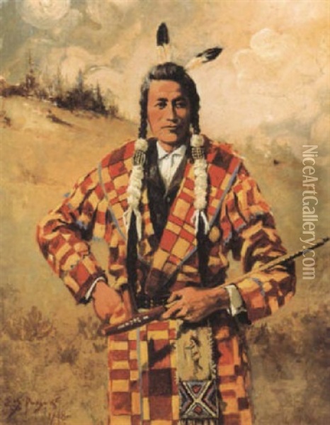 Chief Skuas Oil Painting - Edgar Samuel Paxson