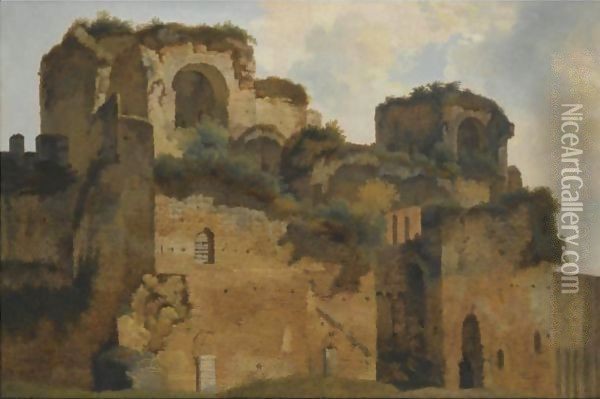 Rome, A View Of The Forum Oil Painting - Francois-Marius Granet