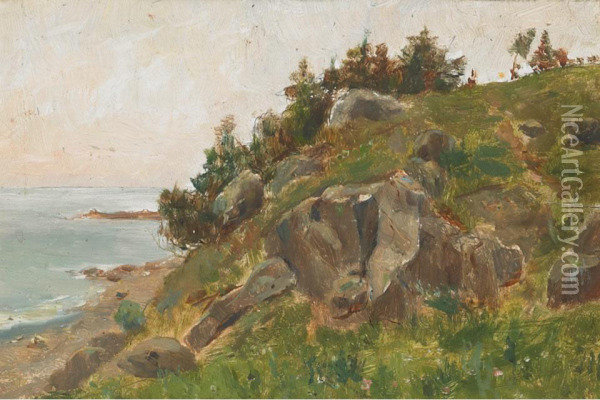Afternoon, Bar Harbour, Mt. Desert, Maine Oil Painting - Oscar Regan Coast