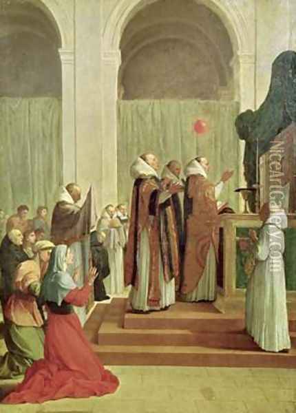 The Mass of St Martin of Tours Oil Painting - Eustache Le Sueur