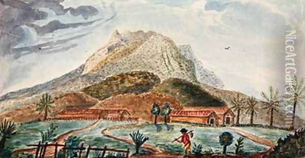 View of Mount Pelee facing South 1815 Oil Painting - de Jones Moreau