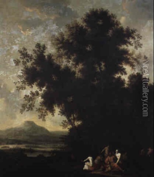 Paesaggio Con Figure Di Bagnanti Oil Painting - Gerard de Lairesse