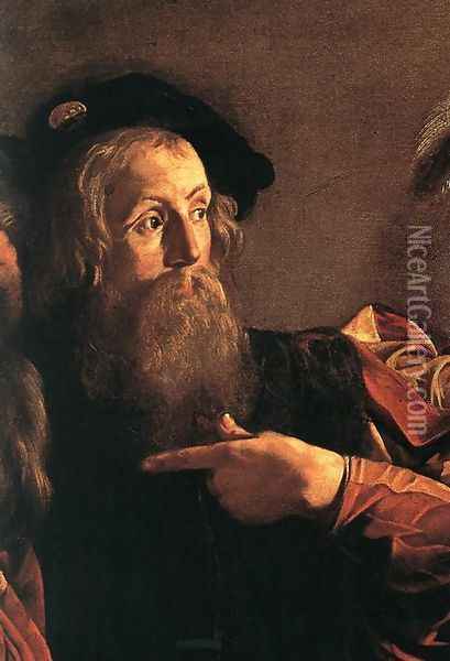 The Calling of Saint Matthew (detail 4) 1599-1600 Oil Painting - Caravaggio
