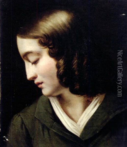 Portrait De Jeune Garcon Oil Painting - Jean-Victor Schnetz
