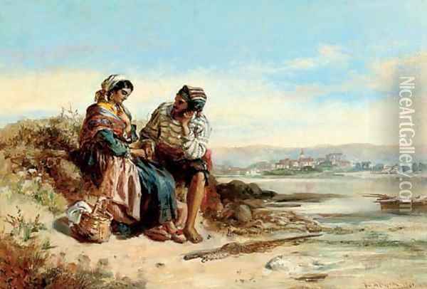 A Mediterranean proposal Oil Painting - Thomas Kent Pelham