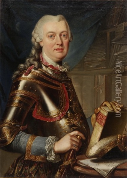 Portrat Jost Ignaz Pfyffer, Kommandant Der Papstlichen Schweizergarde Oil Painting - Nicolaus Treu
