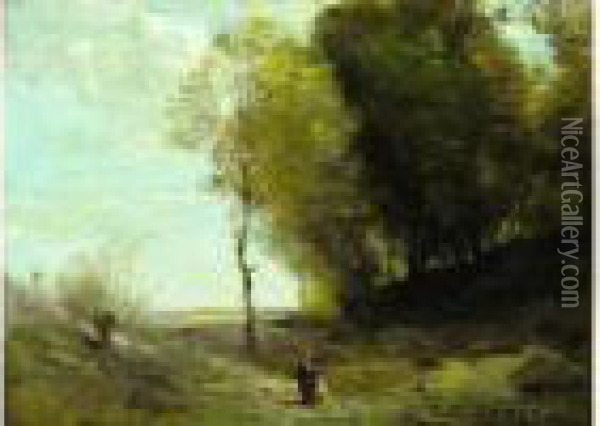 Sentier Au Bouquet D'arbres Oil Painting - Jean-Baptiste-Camille Corot