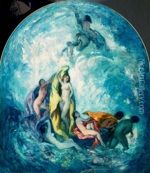Birth Of Venus Oil Painting - Bela Ivanyi Gruenwald
