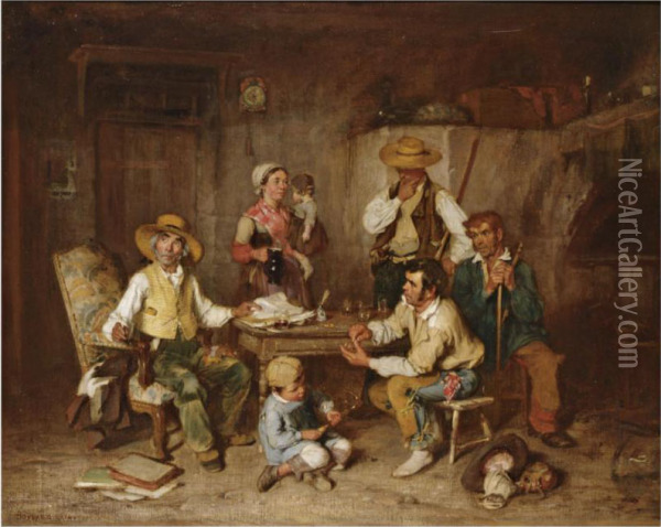 Le Paye Des Moissonneurs Oil Painting - Auguste I Boulard