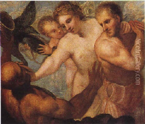 Venere, Marte E Vulcano Oil Painting - Pietro (Libertino) Liberi