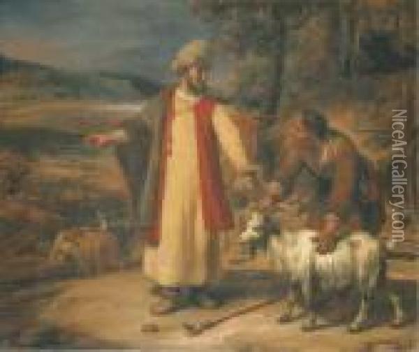 Judah And Hira The Adullamite Oil Painting - Gerbrand Van Den Eeckhout