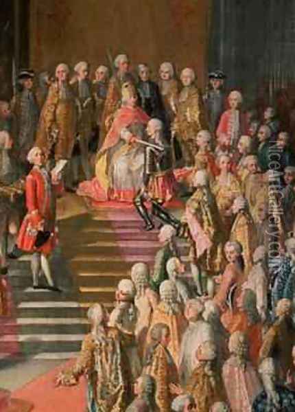 The Investiture of Joseph II 1741-90 Emperor of Germany in Frankfurt Cathedral Oil Painting - Martin II Mytens or Meytens