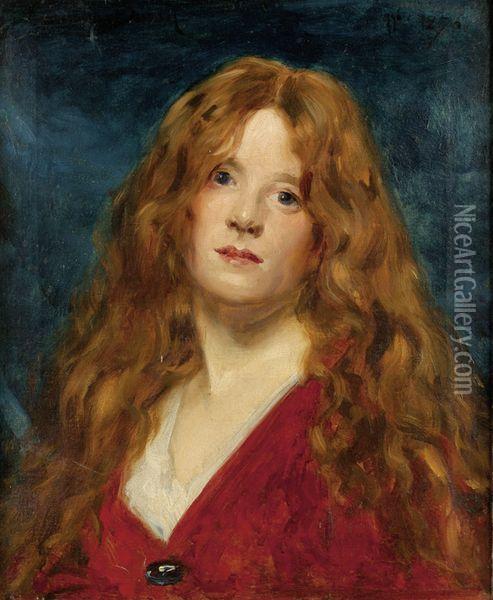 Portraitde Femme Rousse Oil Painting - Carolus (Charles Auguste Emile) Duran