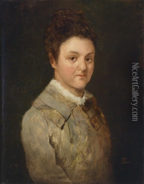 Portrait Einer Jungen Frau Oil Painting - Gioacchino Toma