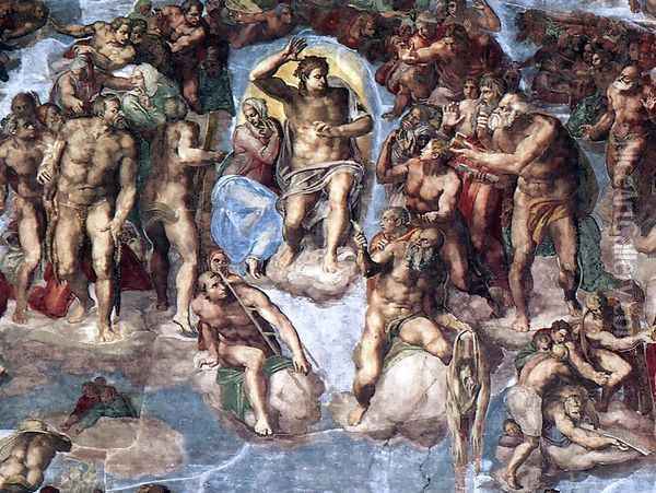 The Last Judgement [detail] Oil Painting - Michelangelo Buonarroti