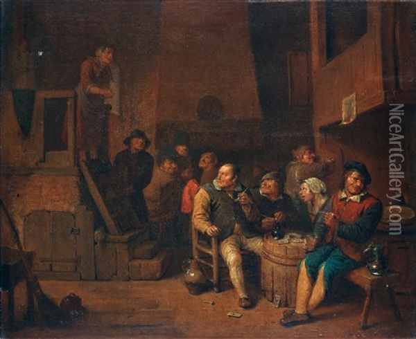 Interior From A Tavern Oil Painting - Egbert van Heemskerck the Elder
