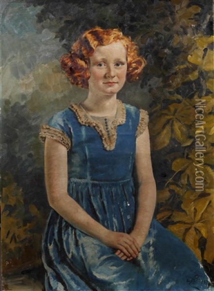 Portrait Of Miss Agnes Ruth (nancy) Finnie Oil Painting - William Bruce Ellis Ranken