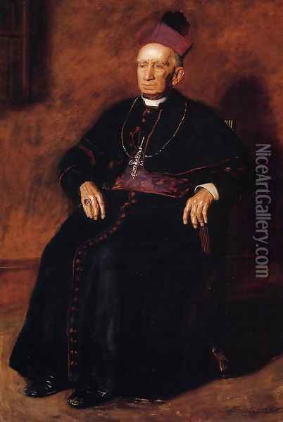 Portrait of Archbishop William Henry Elder Oil Painting - Thomas Cowperthwait Eakins